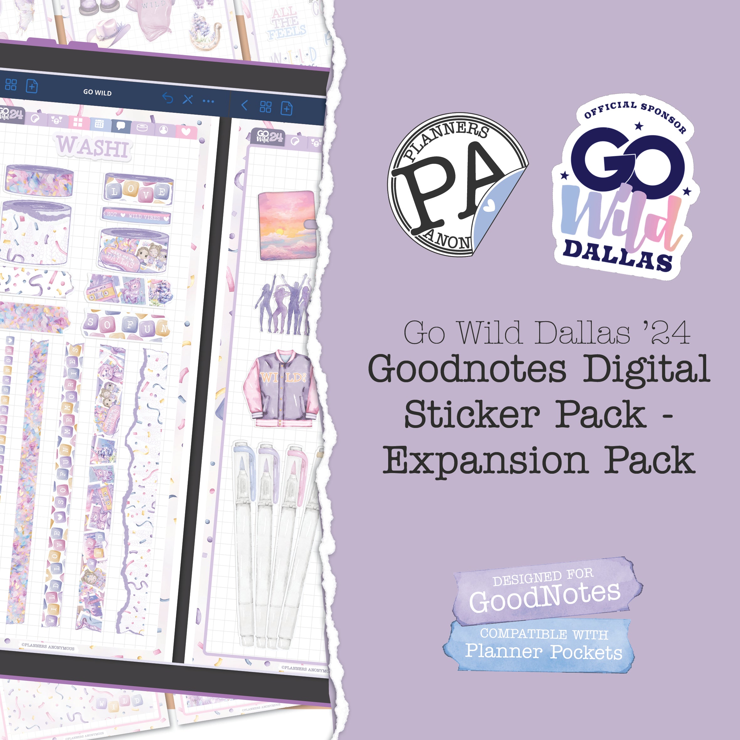 Go Wild Dallas '24 - Goodnotes Sticker Expansion Pack