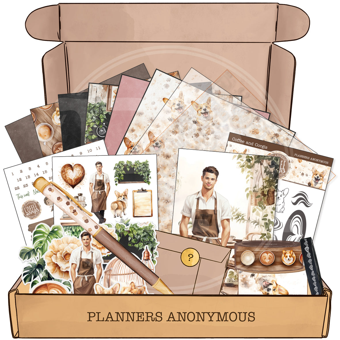 Coffee and Corgis Planner Kit