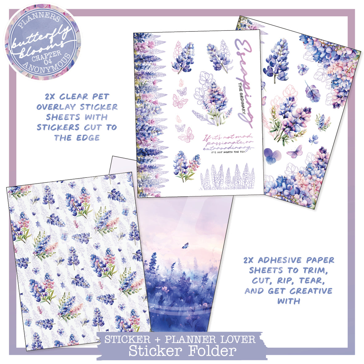 CH04: Butterfly Blooms Sticker Lover