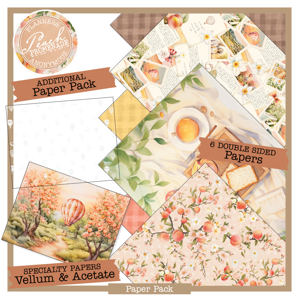 Peach Promenade decorative papers - standard