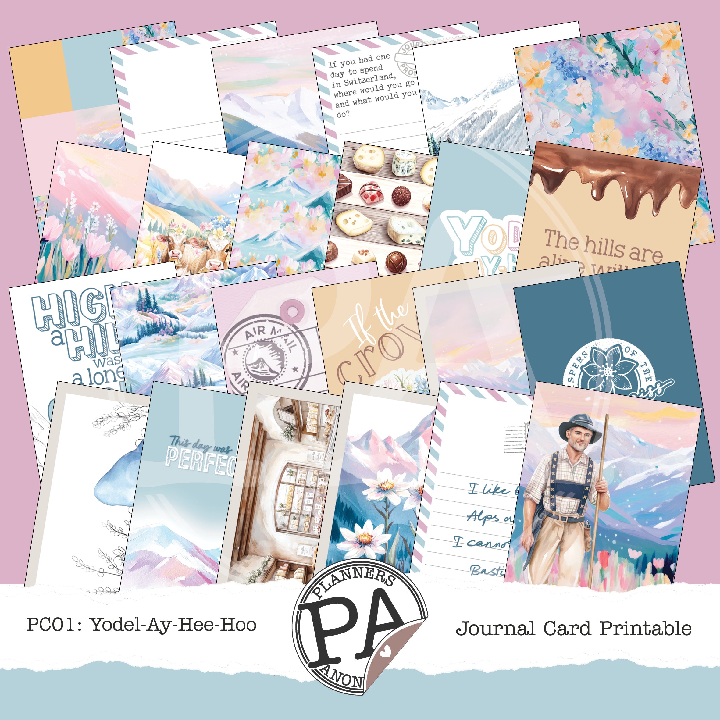 PC01: Yodel-Ay-Hee-Hoo Journal Card Printable