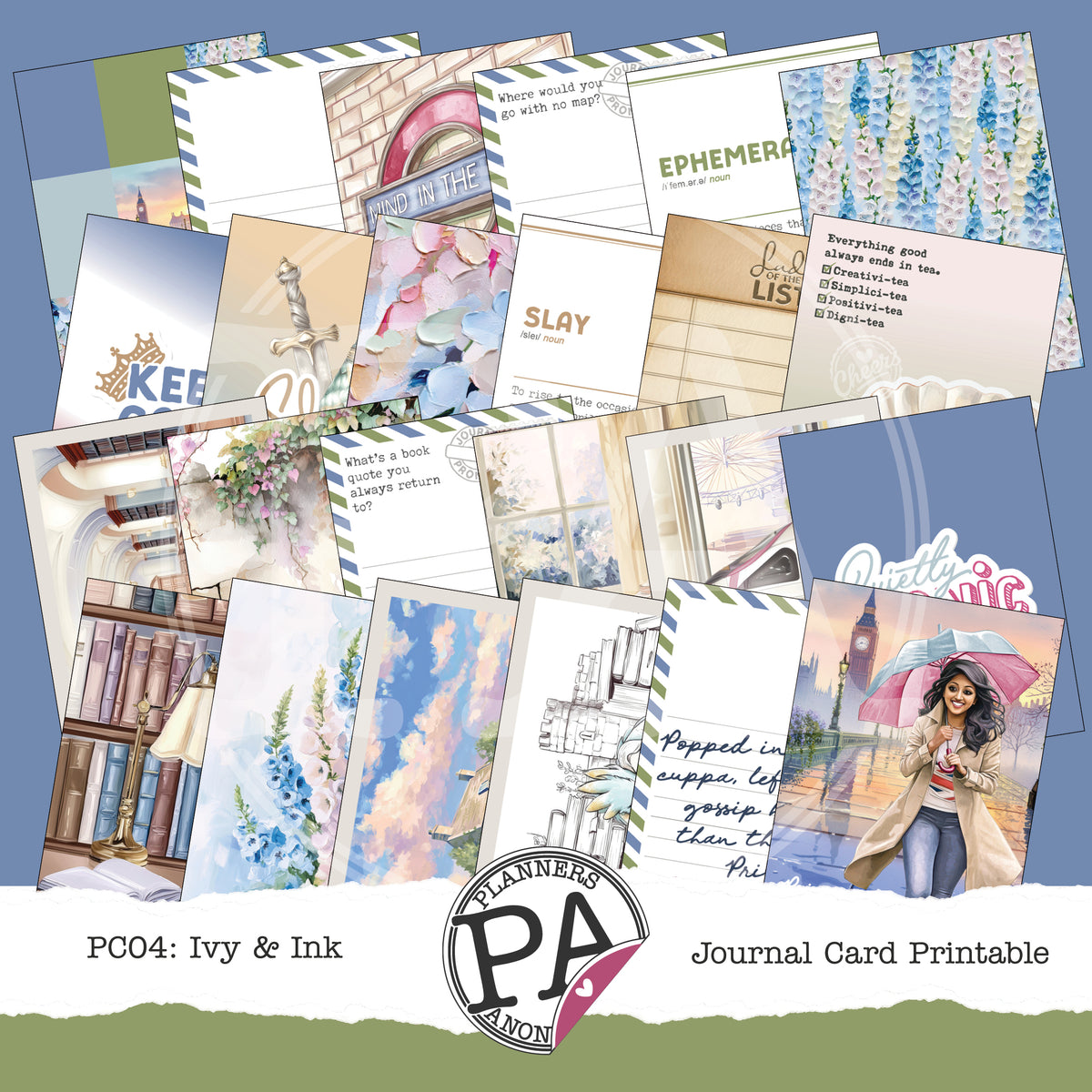 PC04: Ivy & Ink Journal Card Printable-(US)