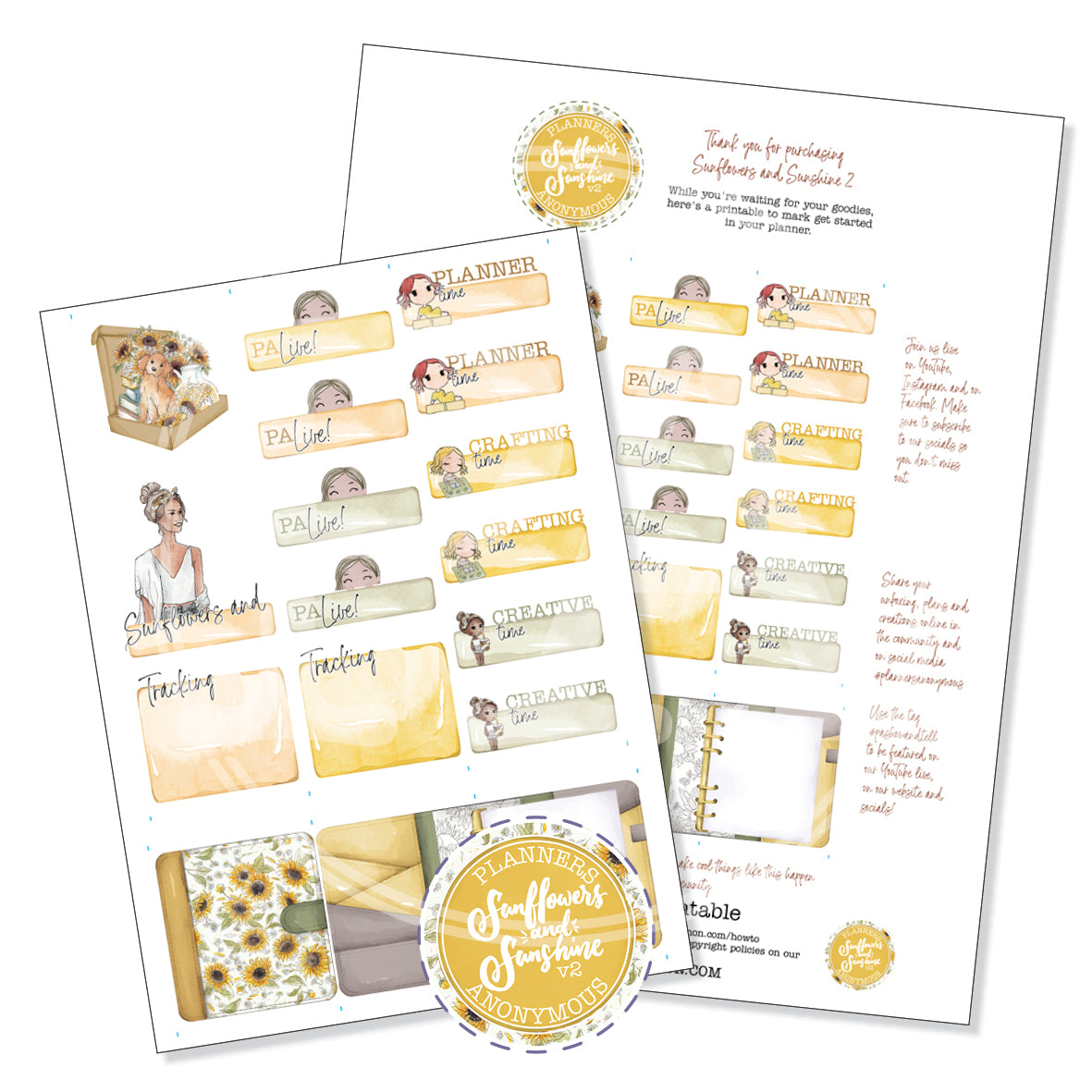 Sunflowers and Sunshine Community Printable