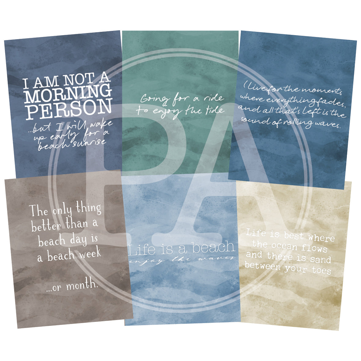 Coastal Escape Quote Cards