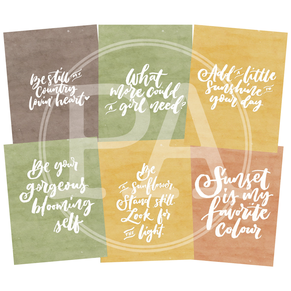 Sunflowers and Sunshine Quote Cards