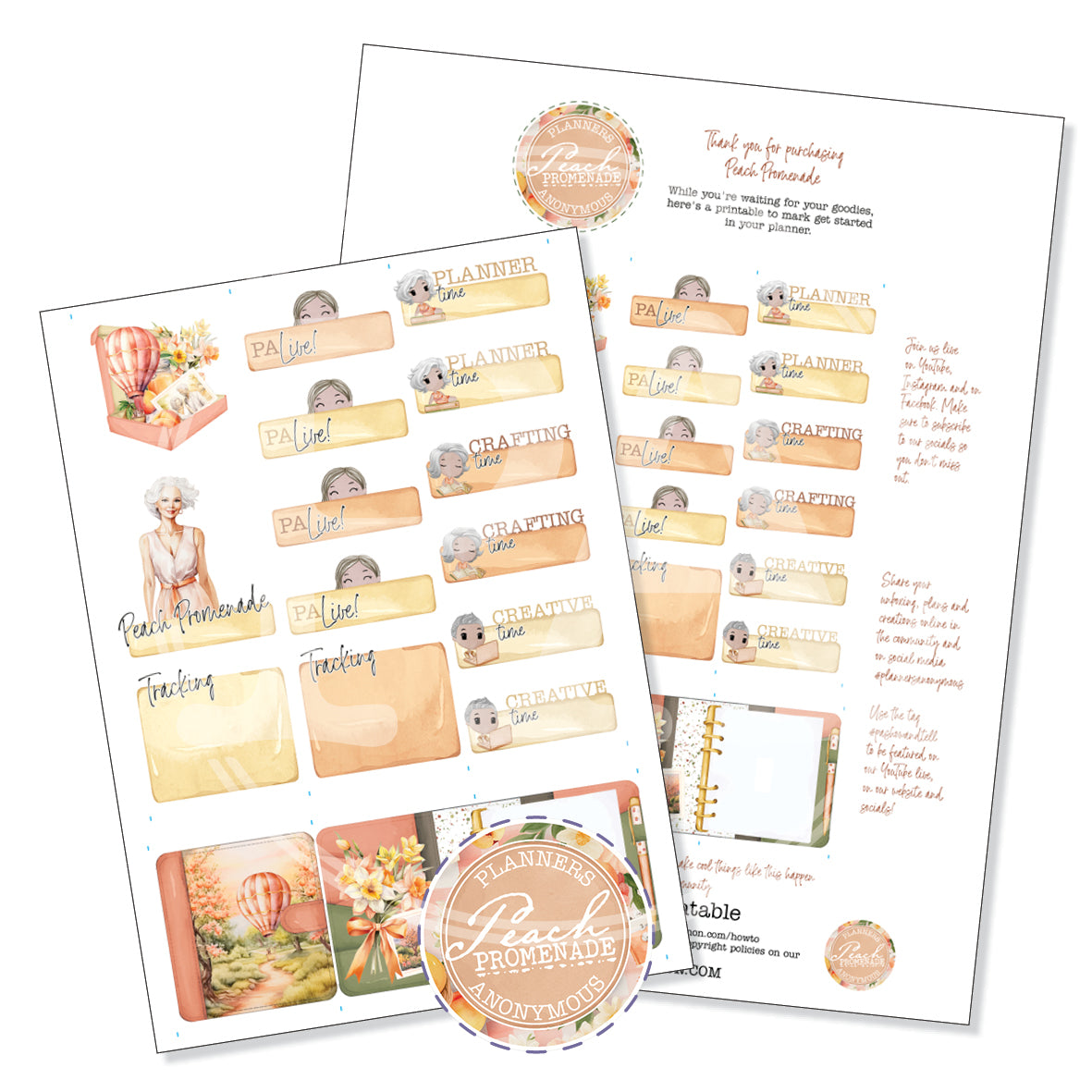 Peach Promenade Community Printable