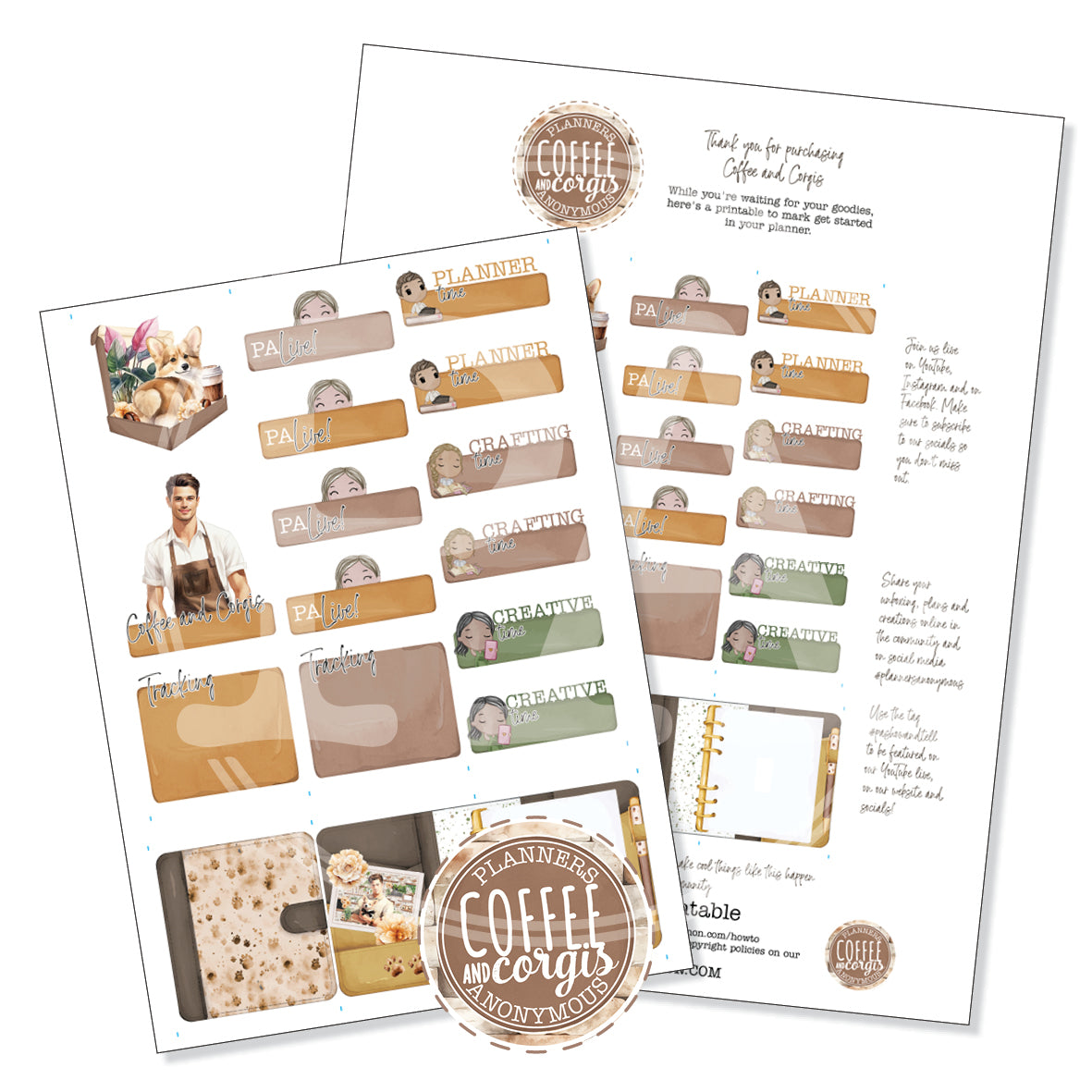 Coffee and Corgis Community Printable