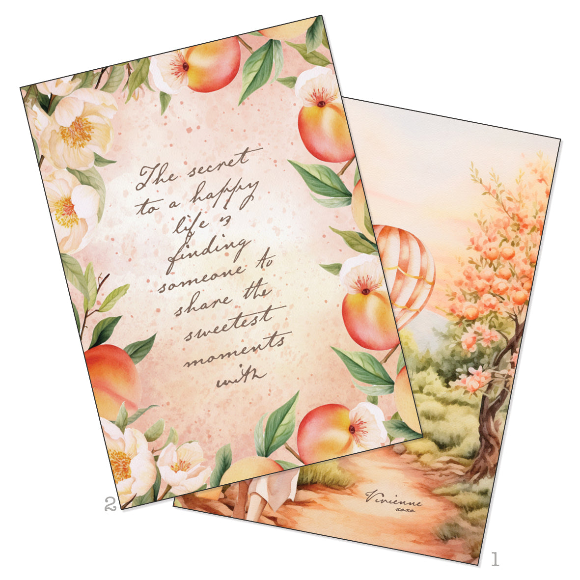 Peach Promenade Printable Art Card