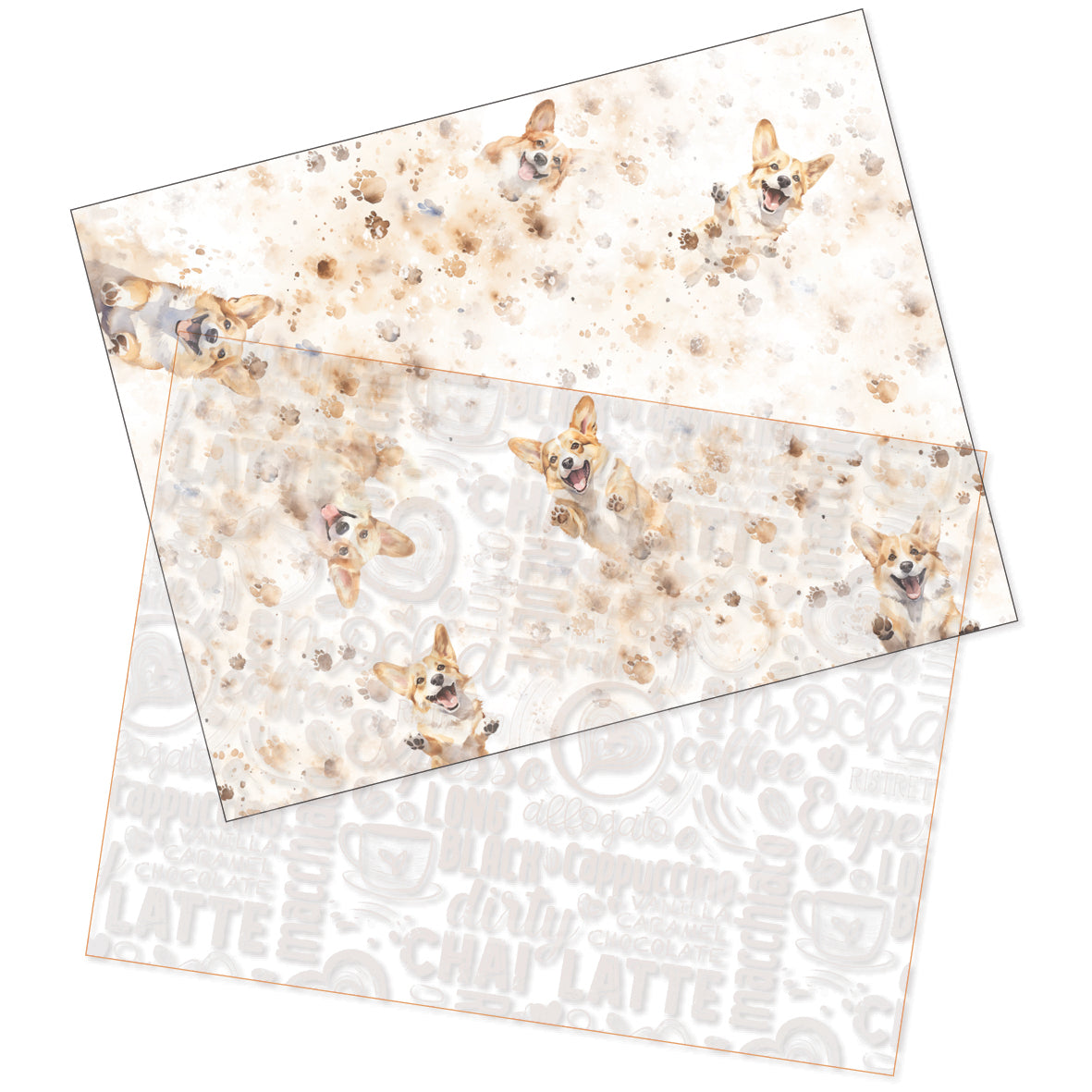 Coffee and Corgis decorative papers - standard