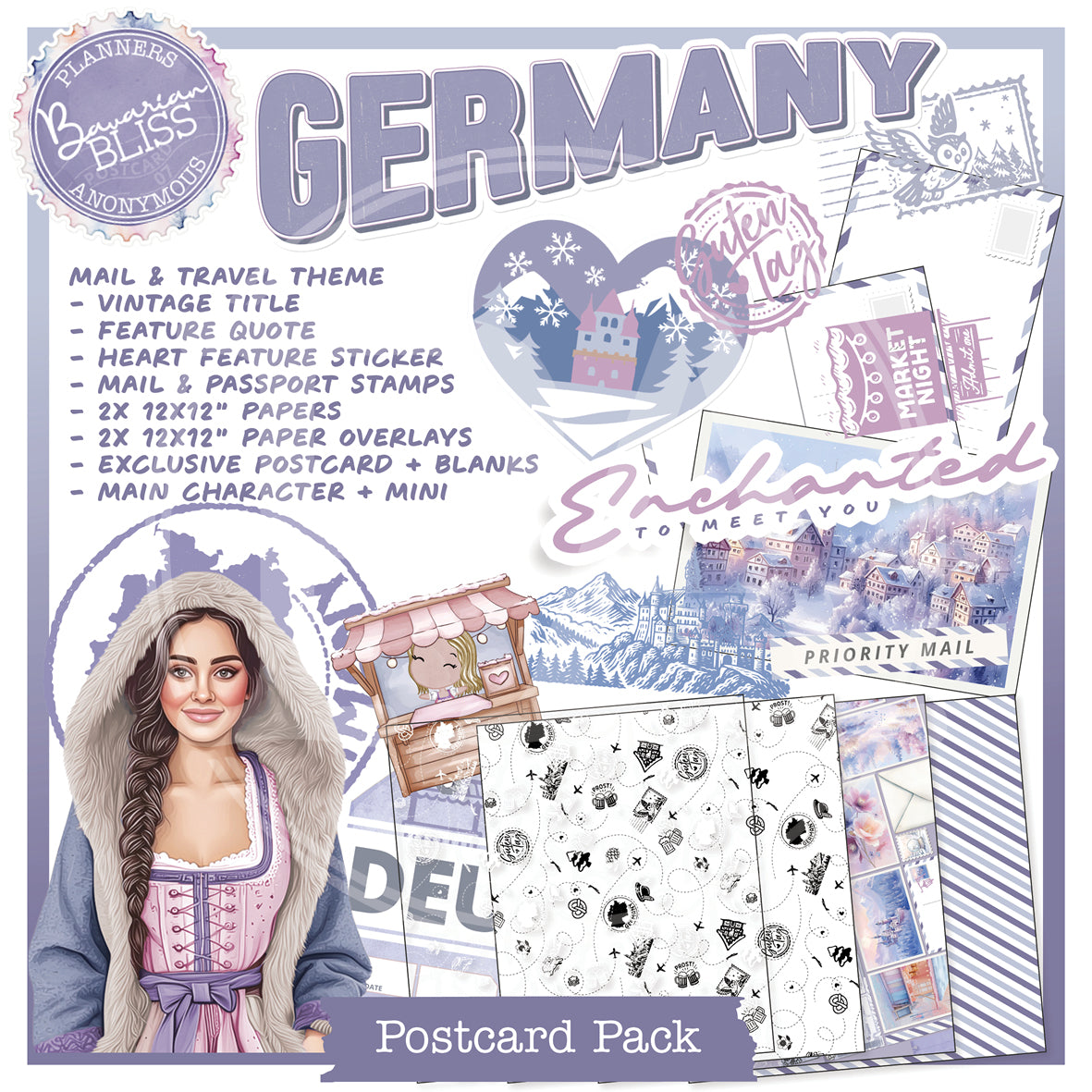 PC07: Bavarian Bliss Postcards Pack Printable