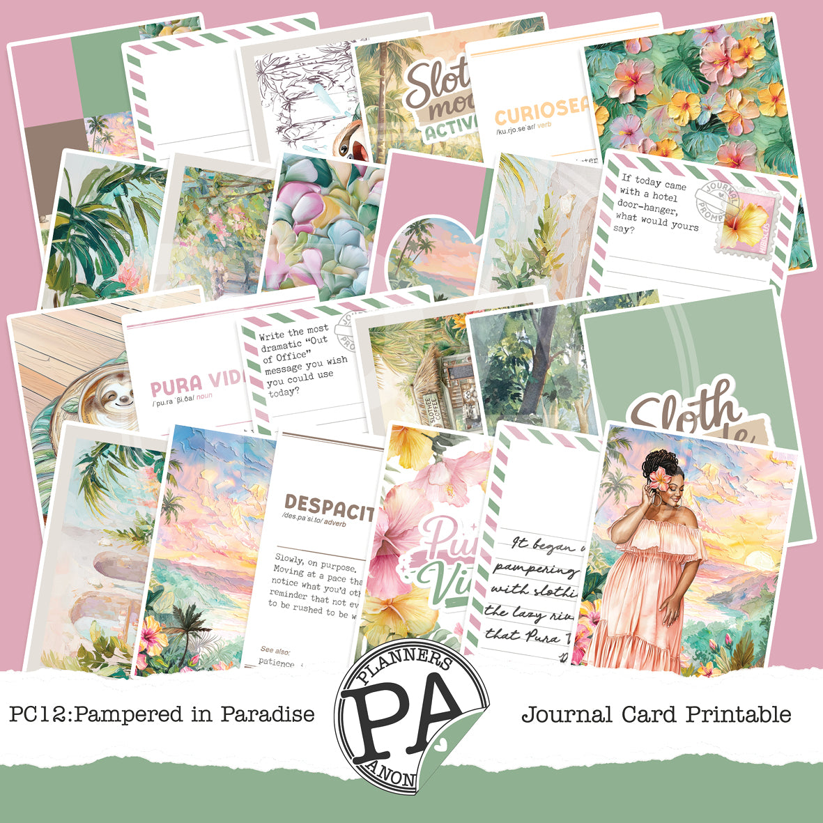 PC12: Pampered in Paradise Journal Card Printable