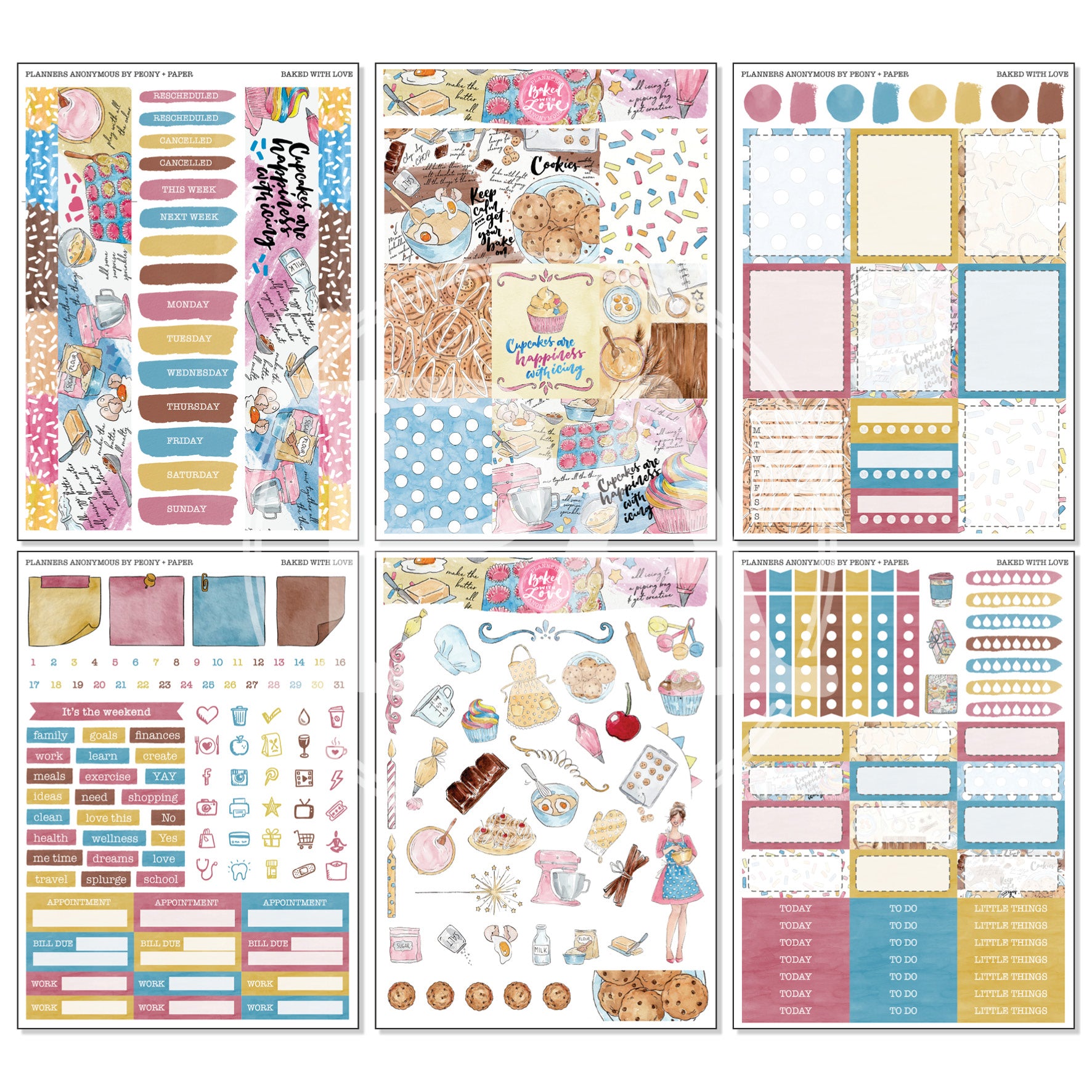 Baked With Love - Weekly Sticker Kit