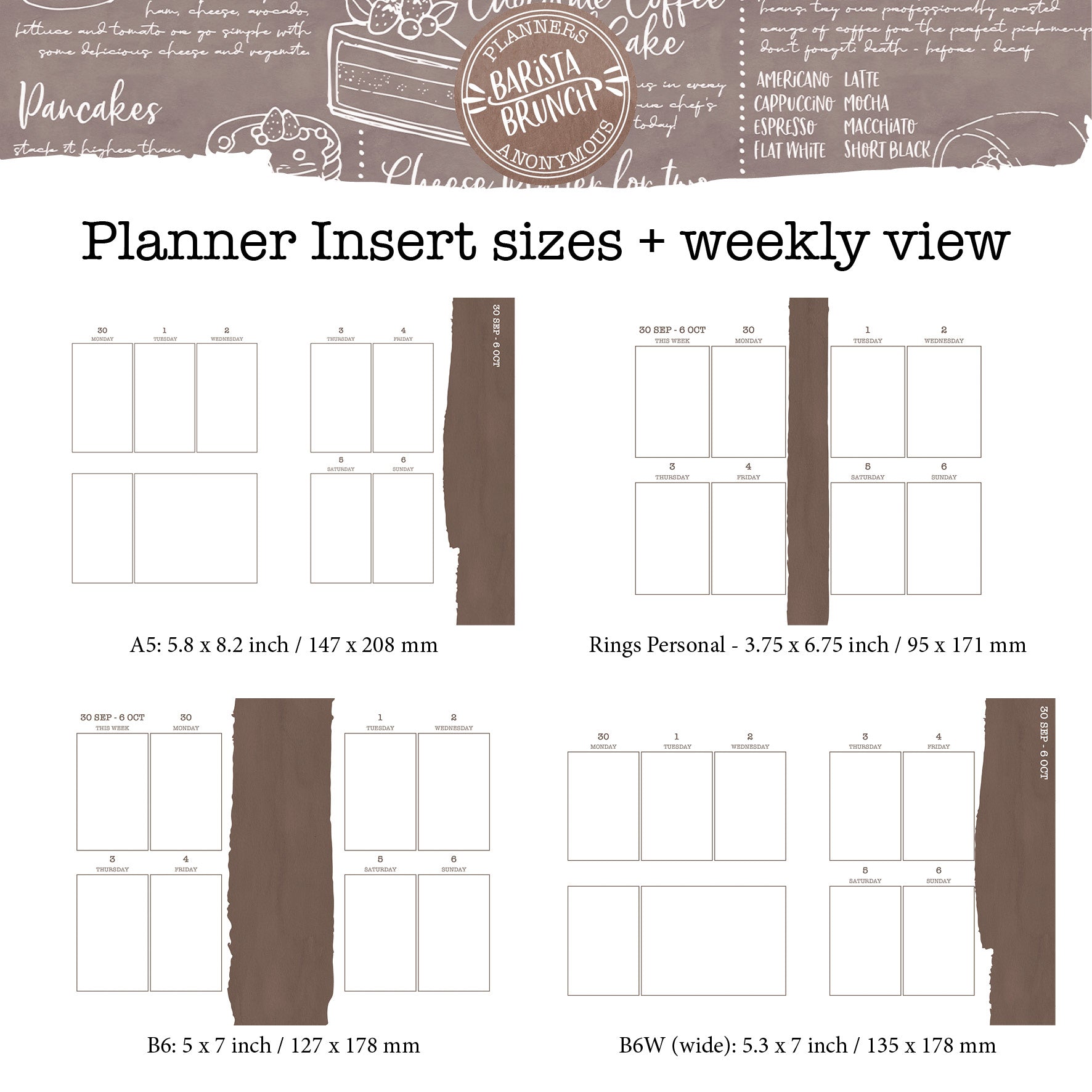 Barista Brunch Printable Inserts