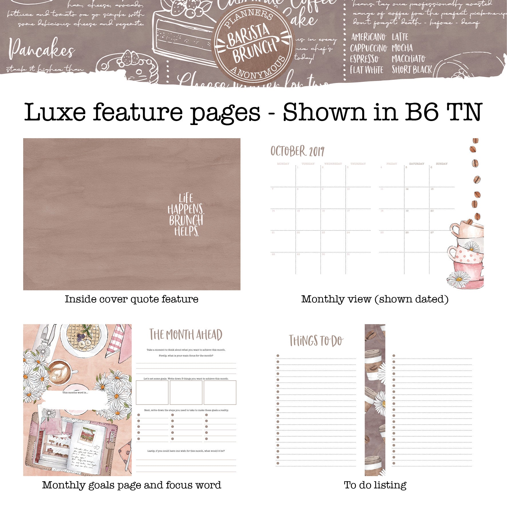Barista Brunch Printable Inserts