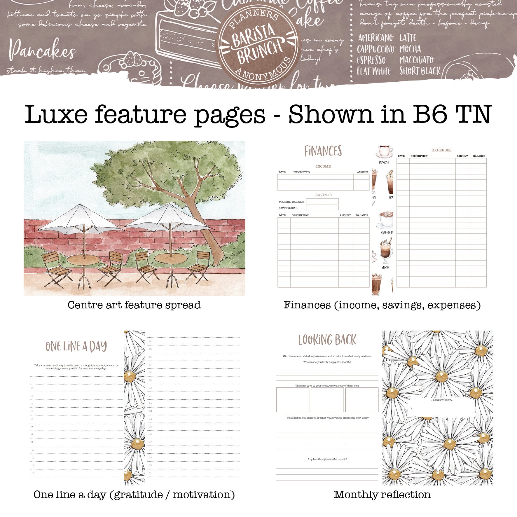 Barista Brunch Printable Inserts