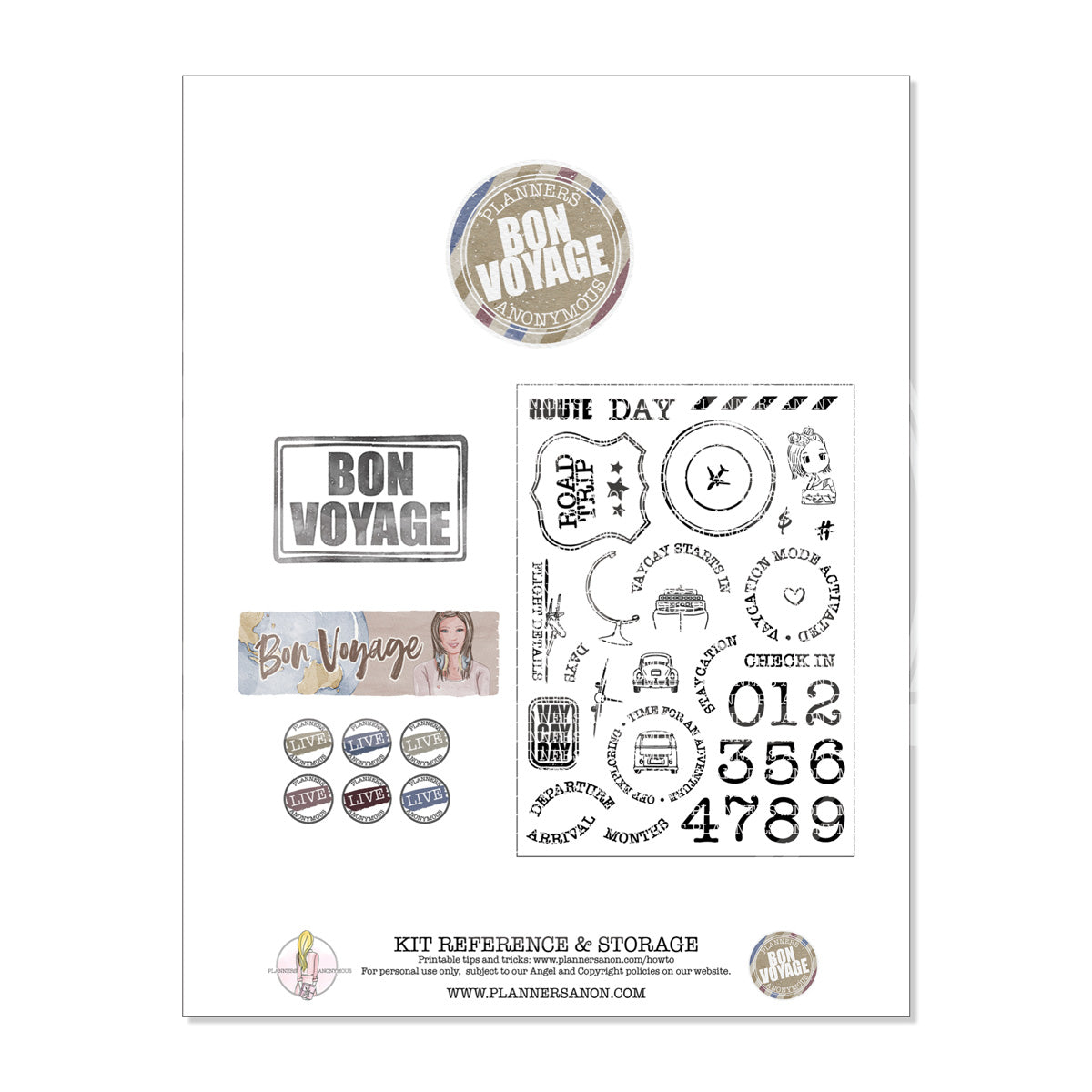 Bon Voyage Kit Reference Page