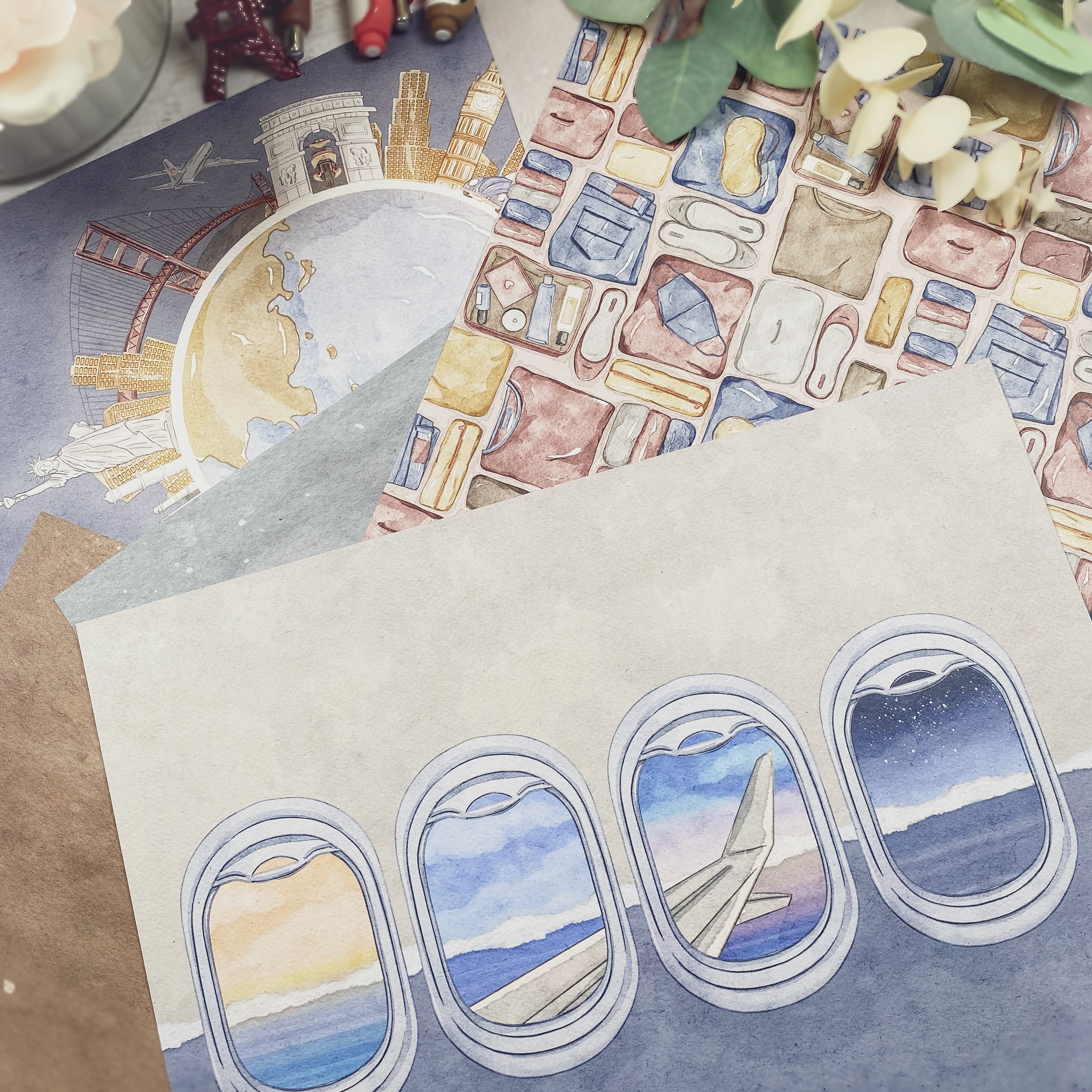 Bon Voyage decorative papers - additional