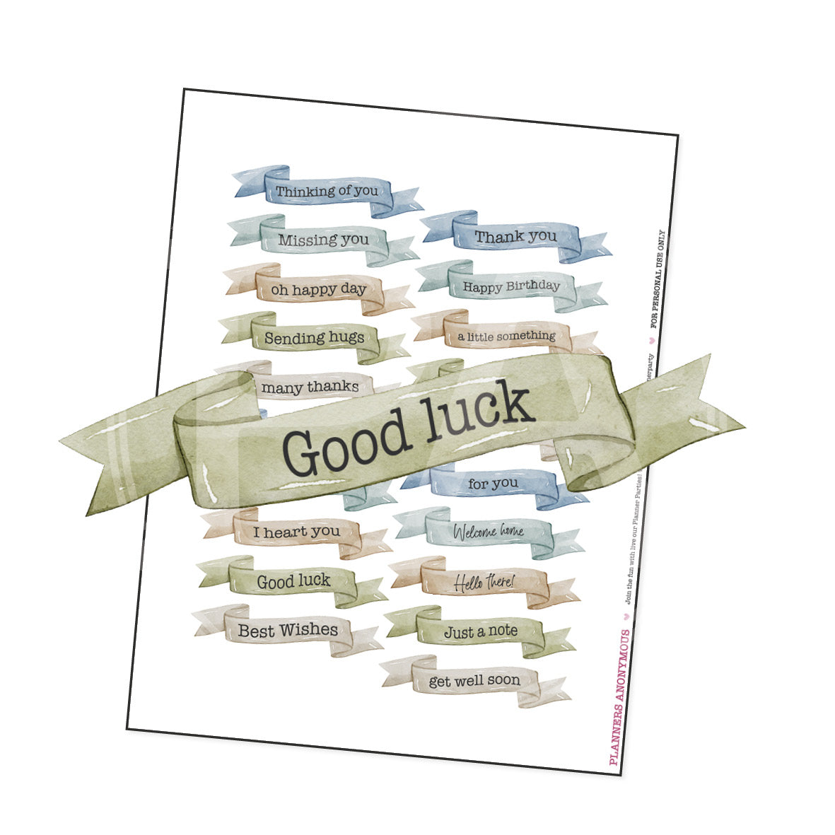 Country Cottage Planner Party Banners