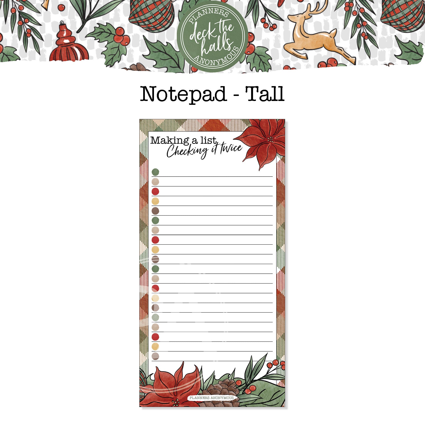 Deck The Halls Notepad (Tall)
