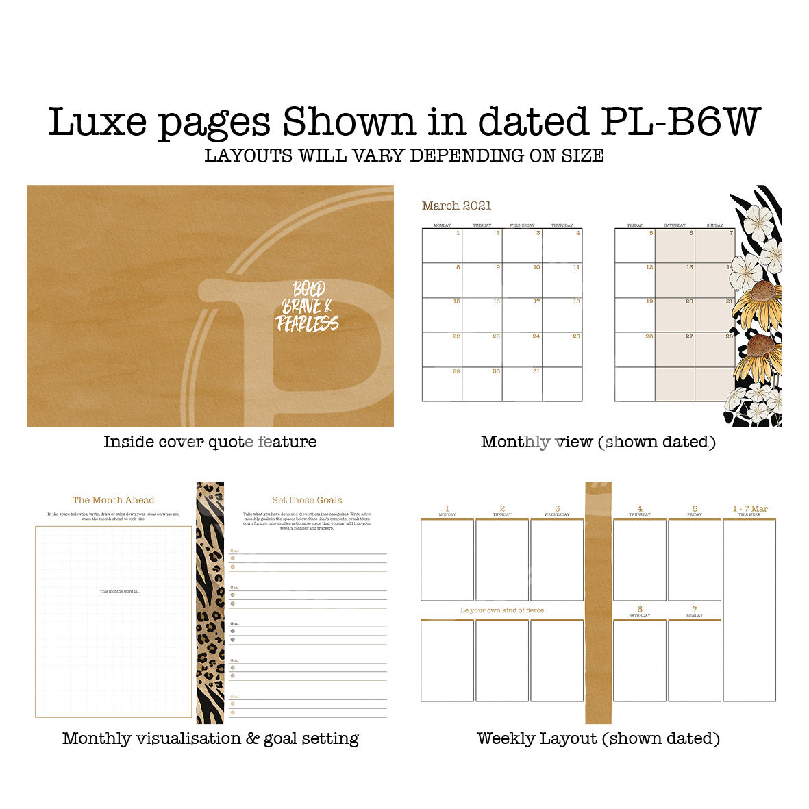 Fierce Printable Luxe Weekly Inserts