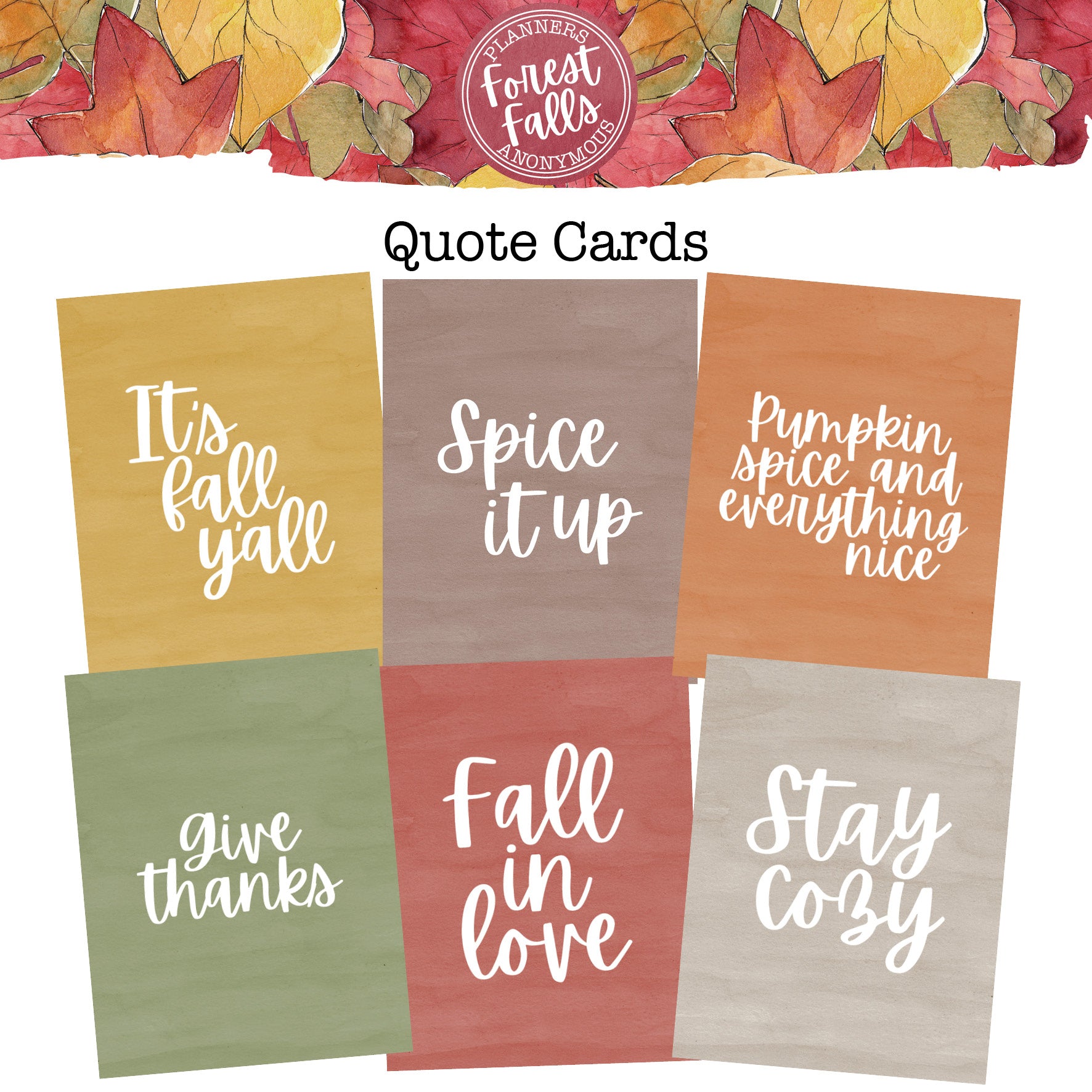 Forest Falls Quote Cards