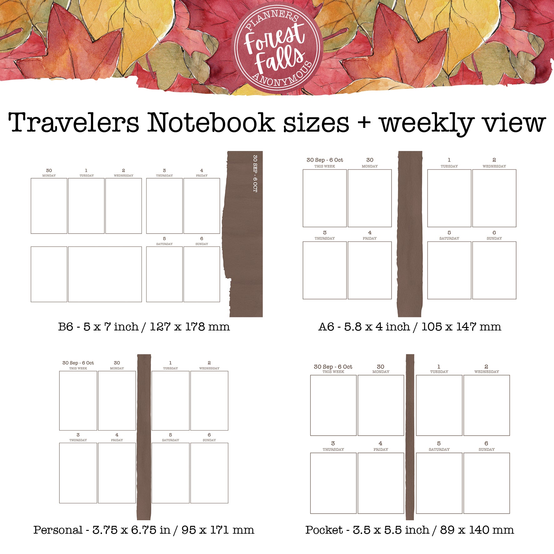Forest Falls Printable Inserts