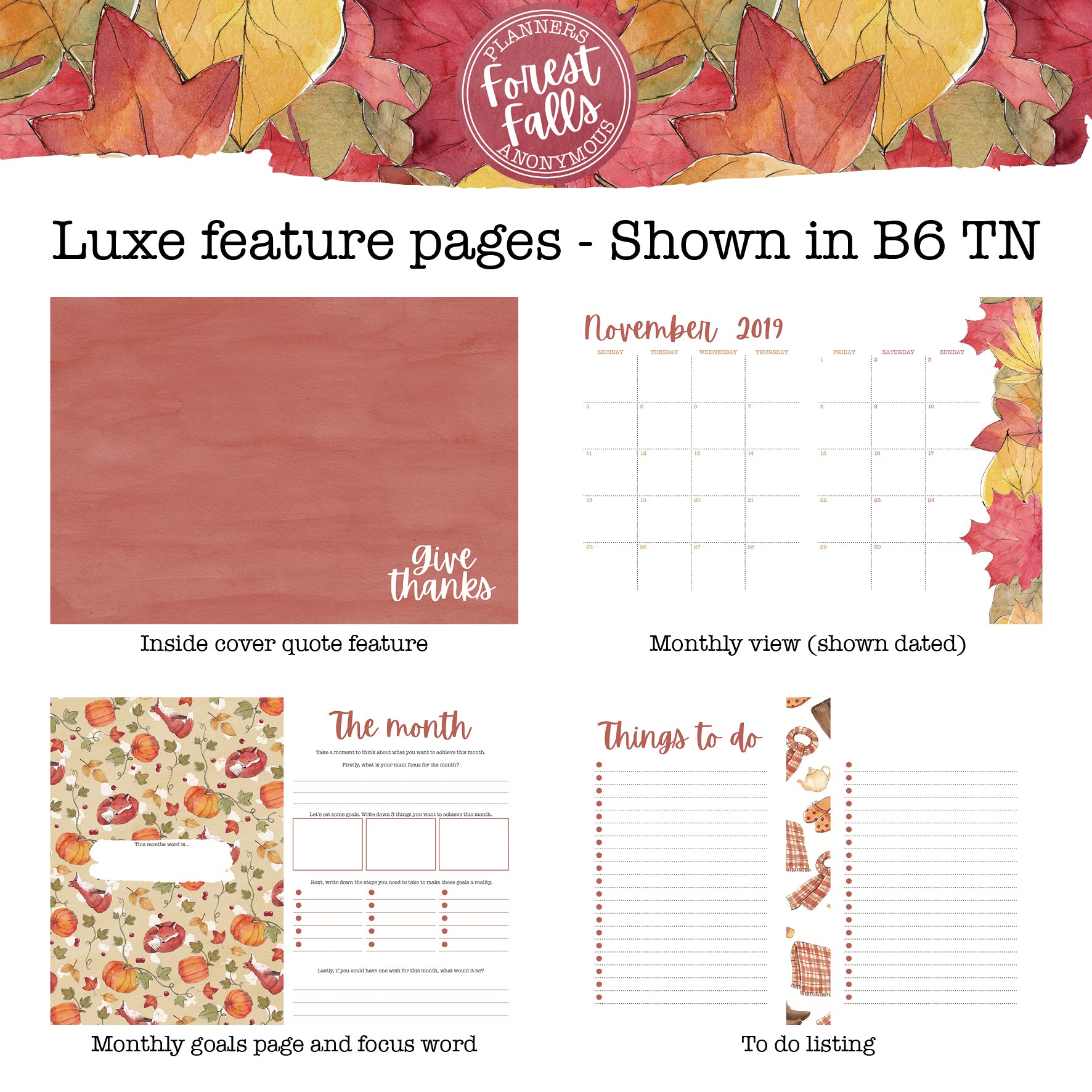 Forest Falls Printable Inserts