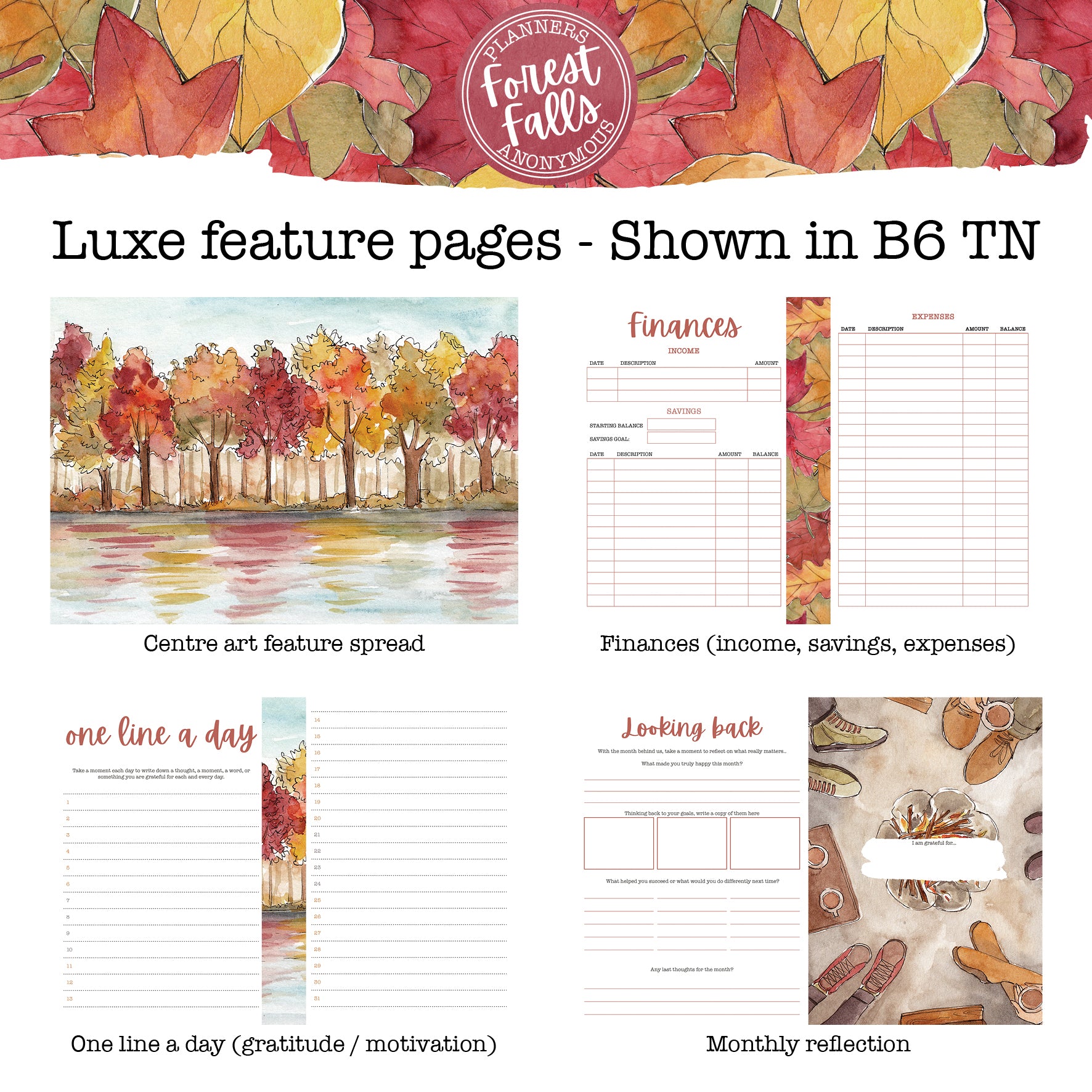 Forest Falls Printable Inserts