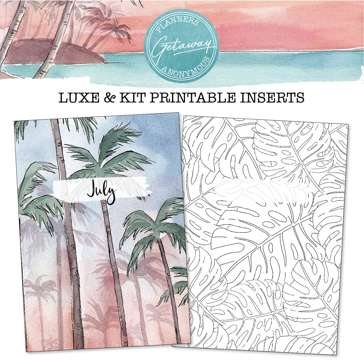 Getaway Printable Inserts