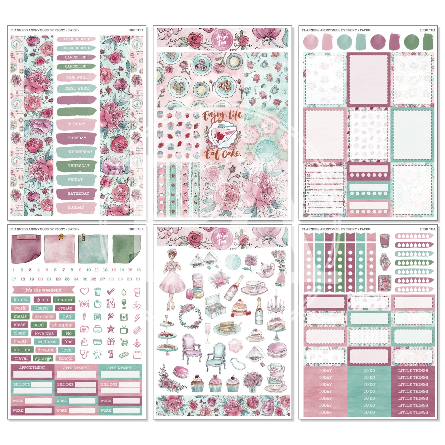High Tea - Weekly Sticker Kit