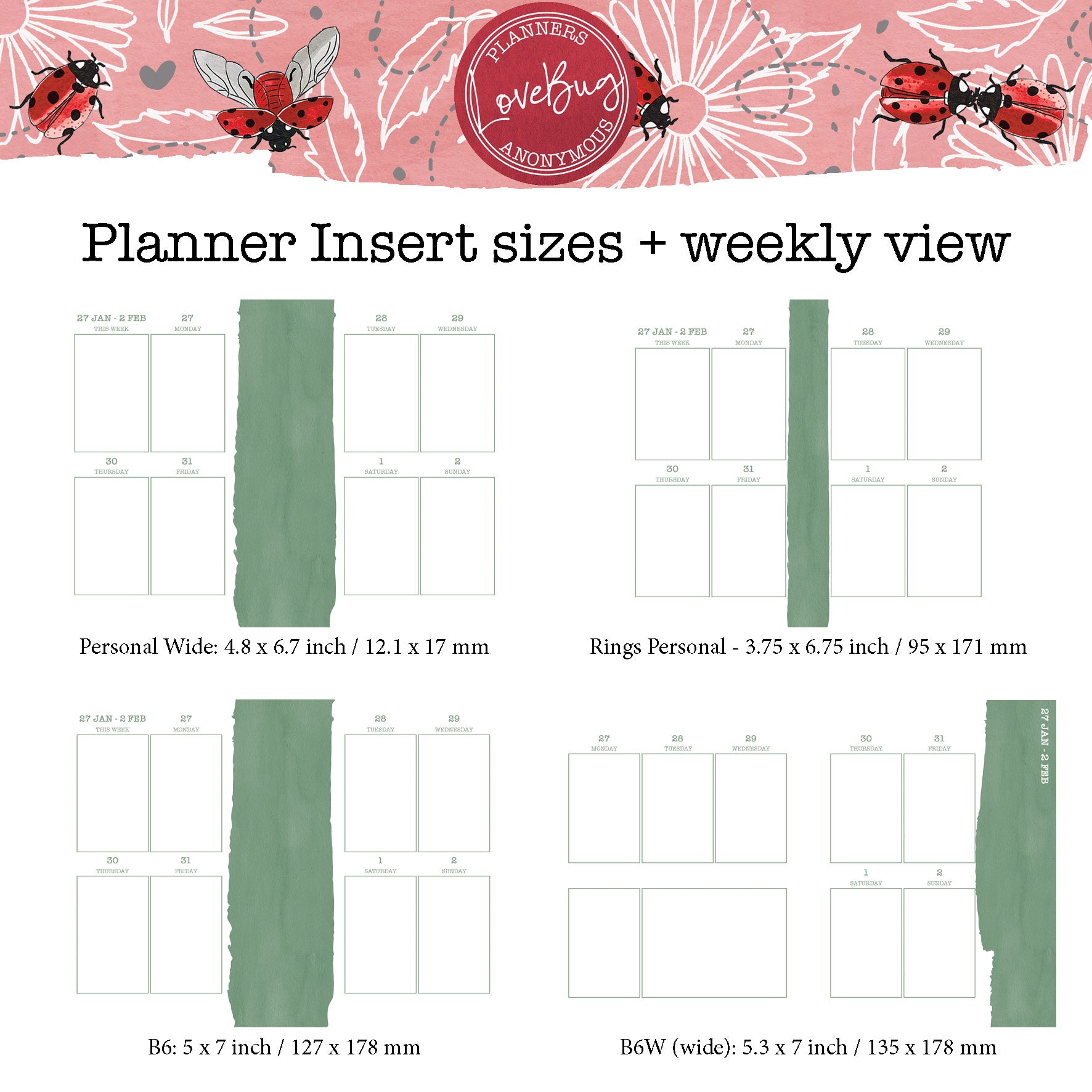 Love Bug - Printable Inserts