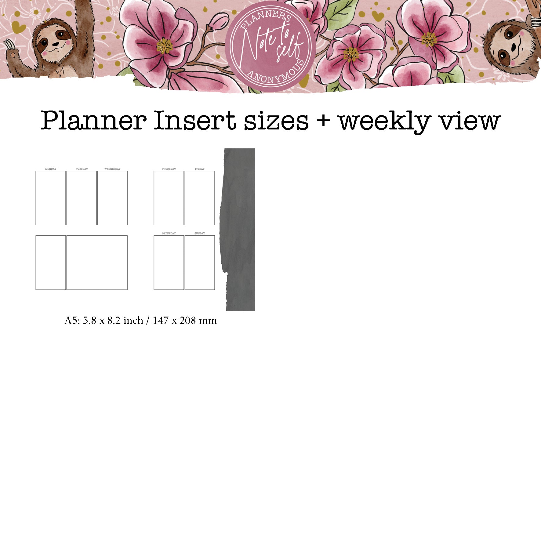 Note To Self Printable Luxe Weekly Inserts