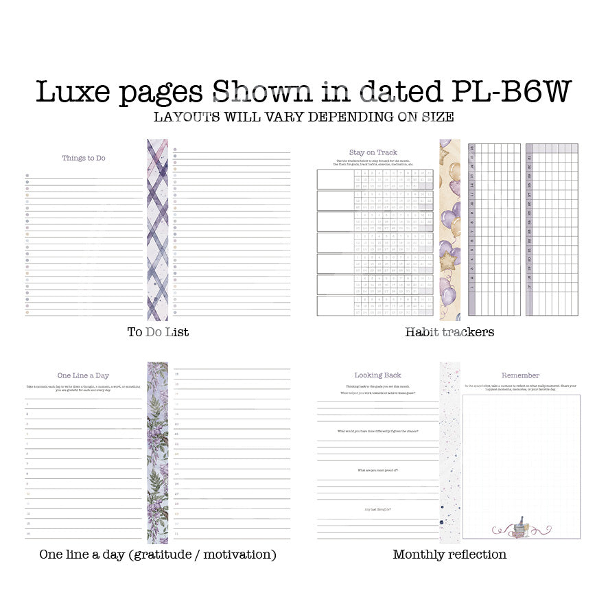 Masquerade Inserts Luxe Weekly Printable
