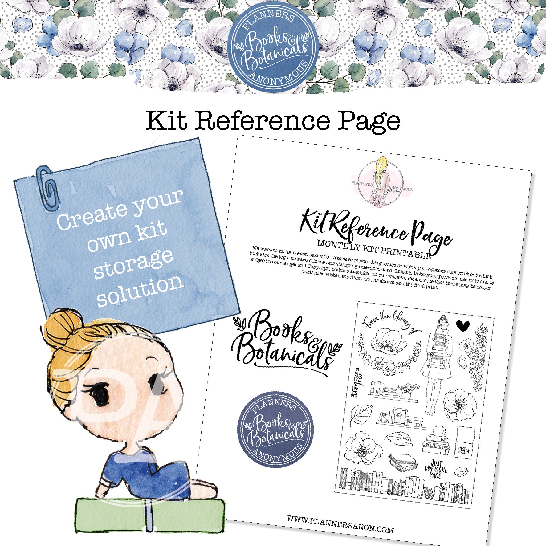 Books and Botanicals Kit Reference Page
