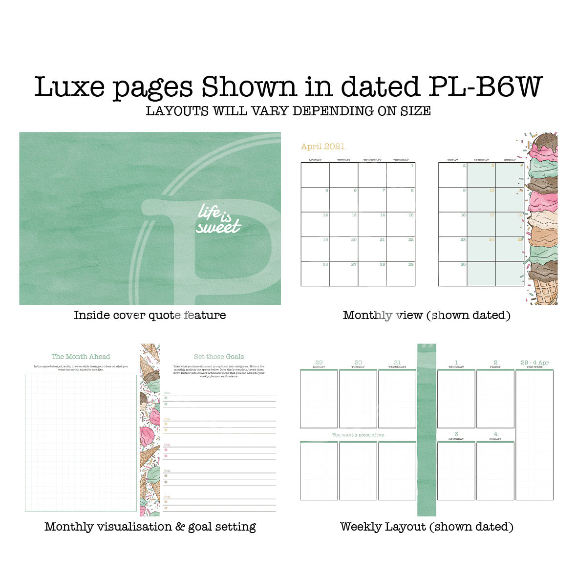Milk Bar Printable Luxe Weekly Inserts