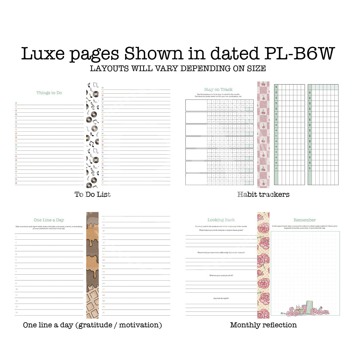 Milk Bar Printable Luxe Weekly Inserts
