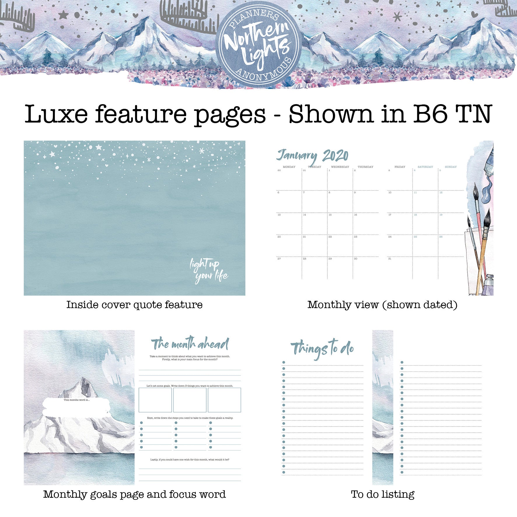 Northern Lights Printable Inserts