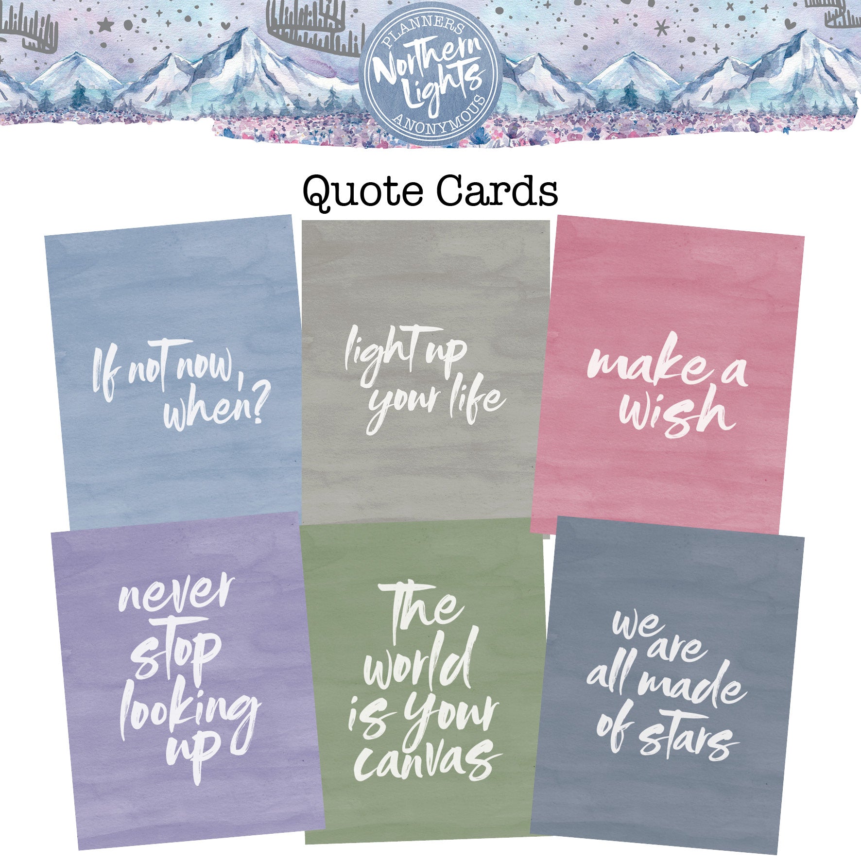 Northern Lights Quote Cards