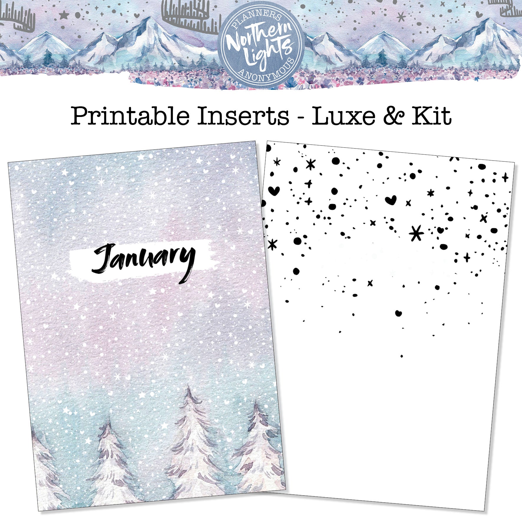 Northern Lights Printable Inserts