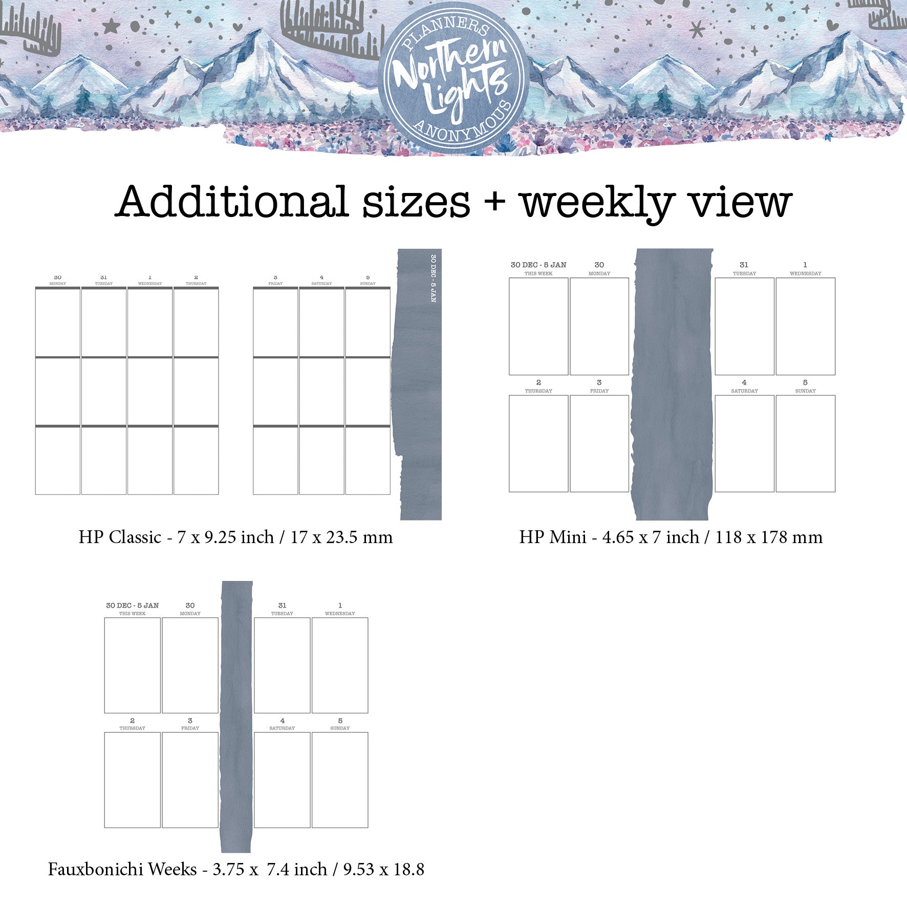 Northern Lights Printable Inserts