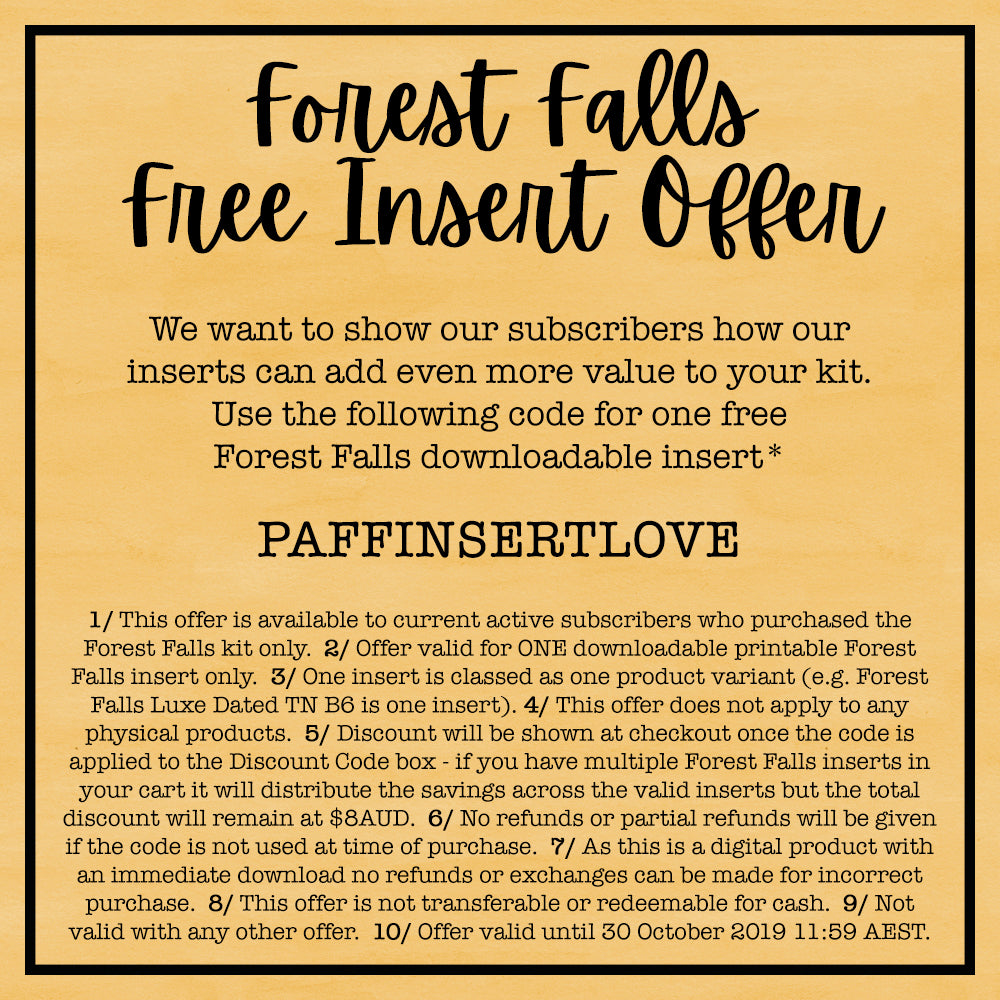 Forest Falls Inserts - Themed Dot Grid Printable