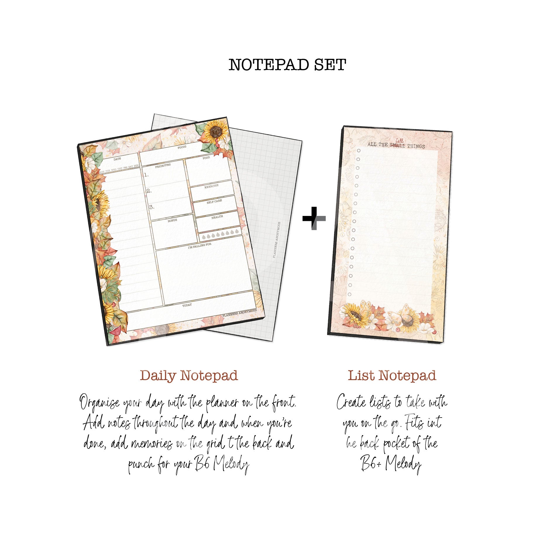 All for Fall B6 and Tall Notepad set