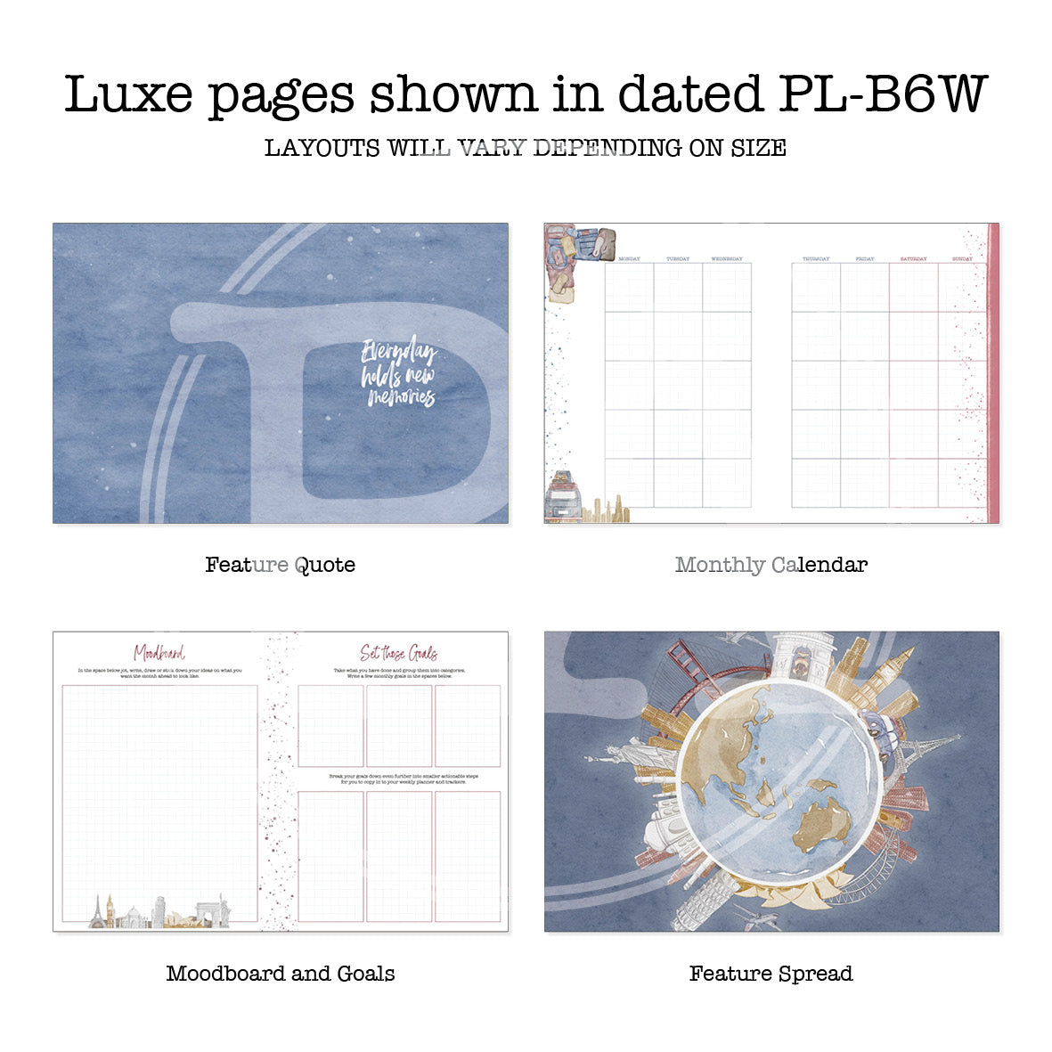 Bon Voyage Printable Luxe Weekly Inserts