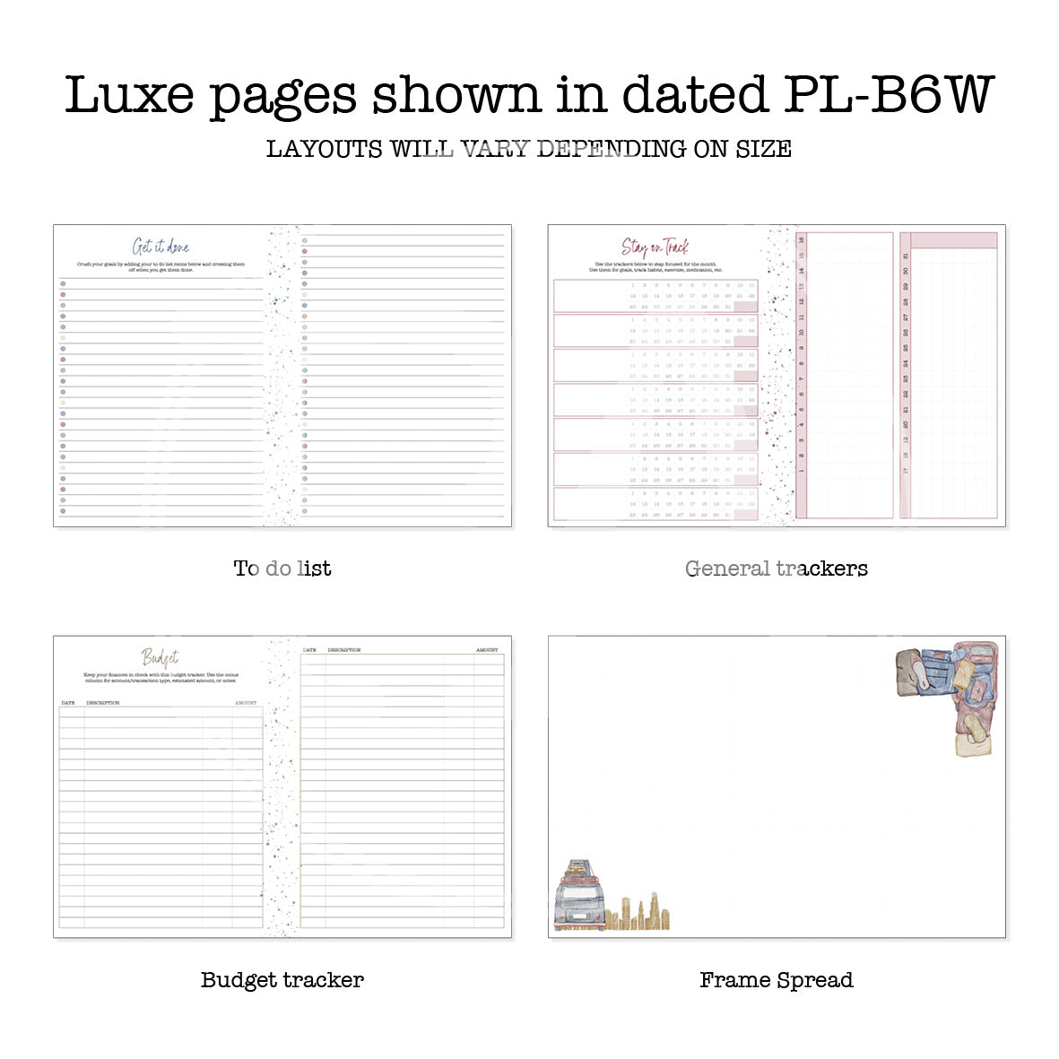 Bon Voyage Printable Luxe Weekly Inserts