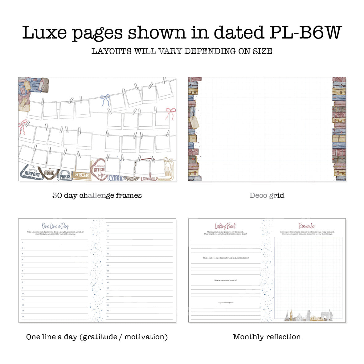 Bon Voyage Printable Luxe Weekly Inserts