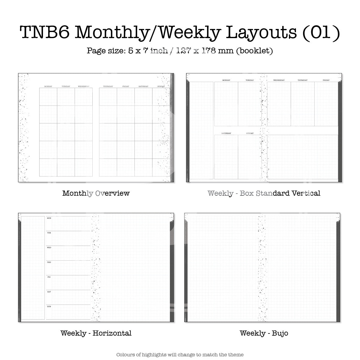 Bon Voyage Printable Luxe Weekly Inserts