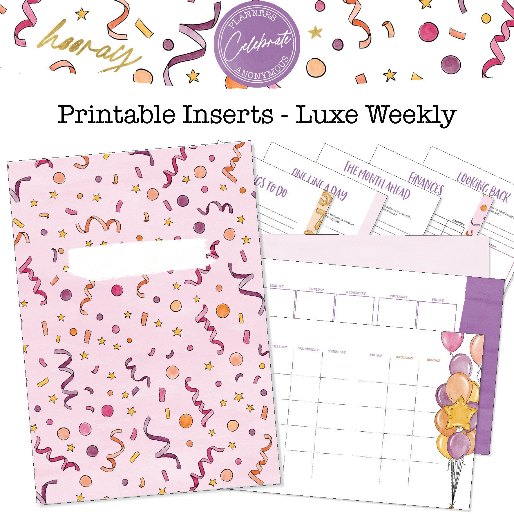 Celebrate - Printable Inserts - Luxe Weekly