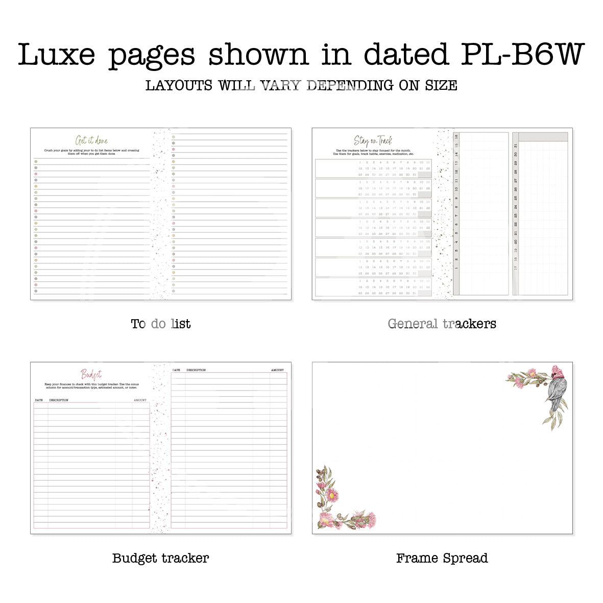 Australiana Inserts Luxe Weekly Printable