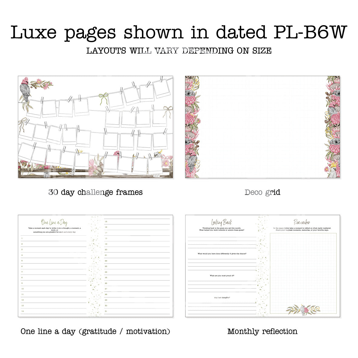 Australiana Inserts Luxe Weekly Printable