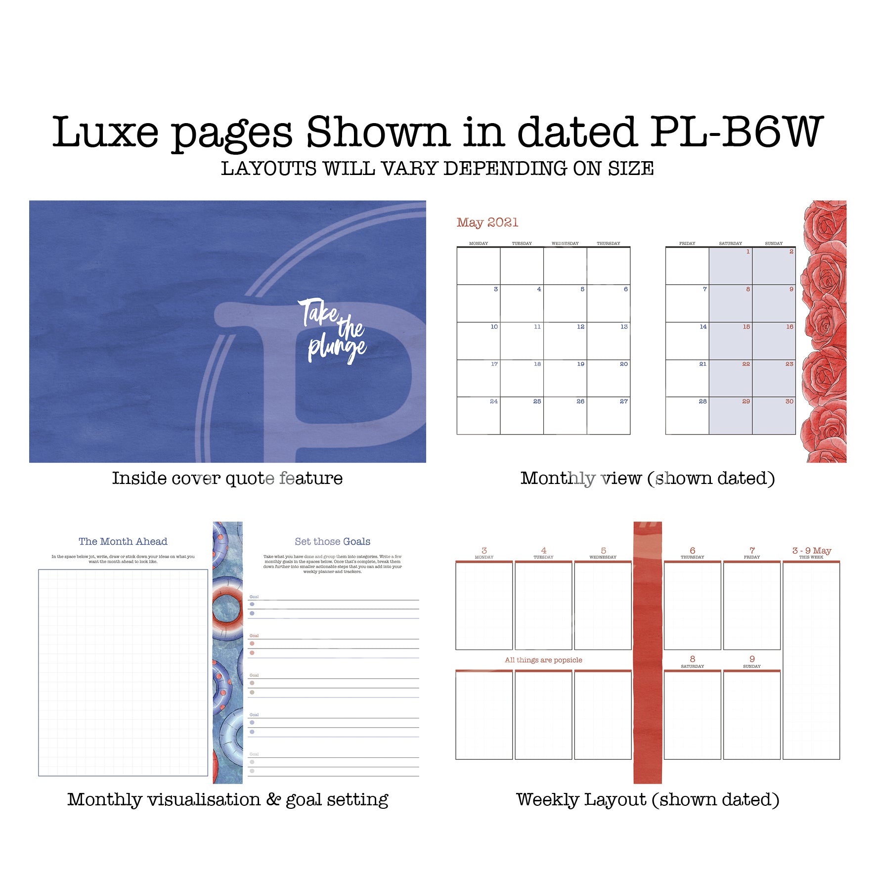 Poolside Printable Luxe Weekly Inserts